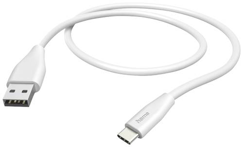 Hama USB-Ladekabel USB 2.0 USB-A Stecker, USB-C® Stecker 1.5m Weiß 00201596