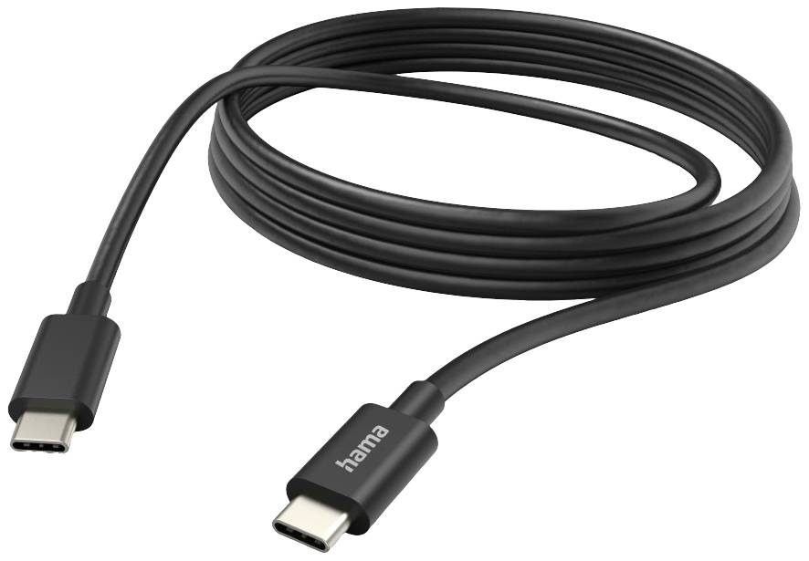 Hama USB-Ladekabel USB 2.0 USB-C® Stecker, USB-C® Stecker 3.00m Schwarz 00201593
