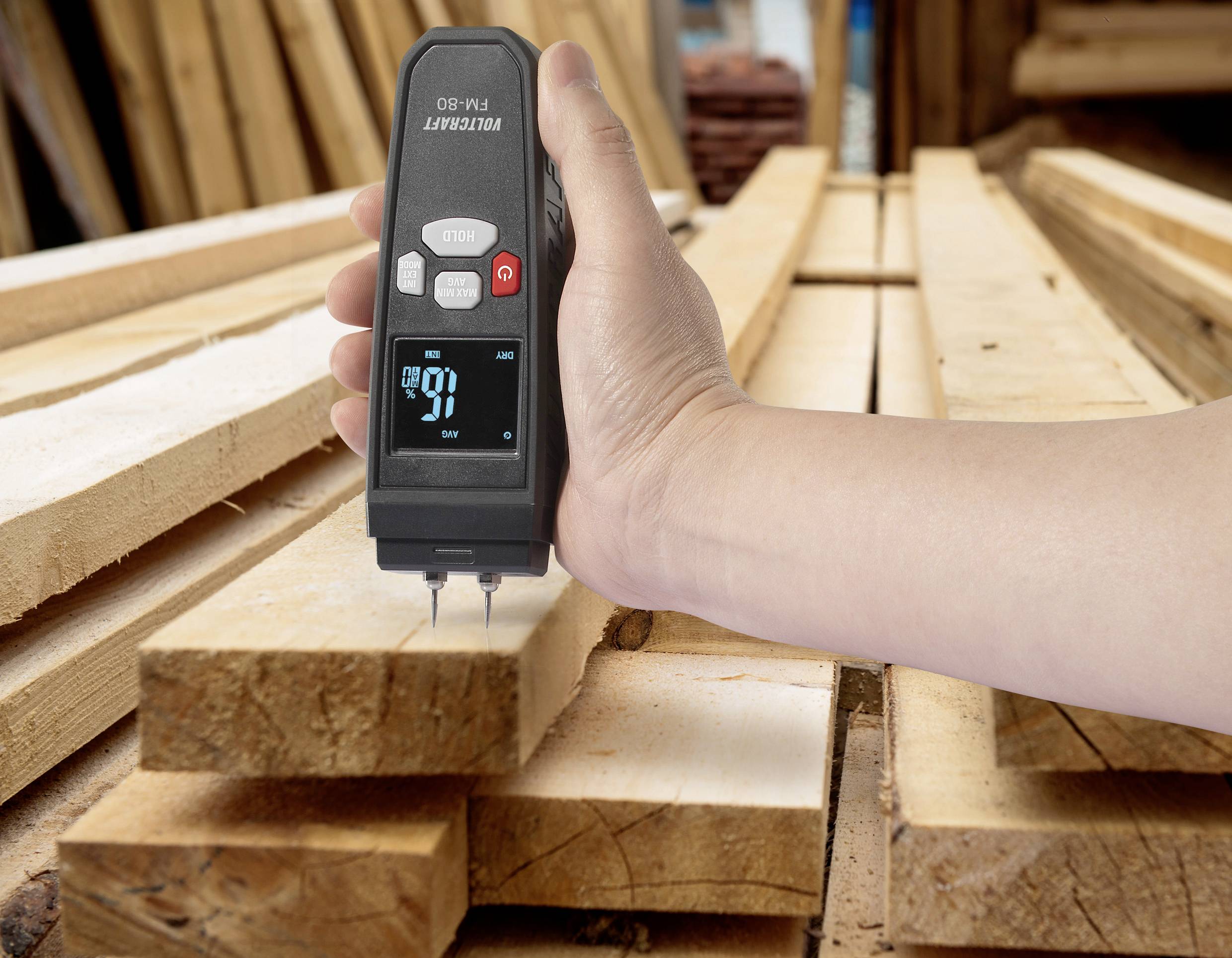 VOLTCRAFT FM-80 Materialfeuchtemessgerät Messbereich Baufeuchtigkeit (Bereich) 0.20 bis 2.0% Messbereich Holzfeuchtigkeit