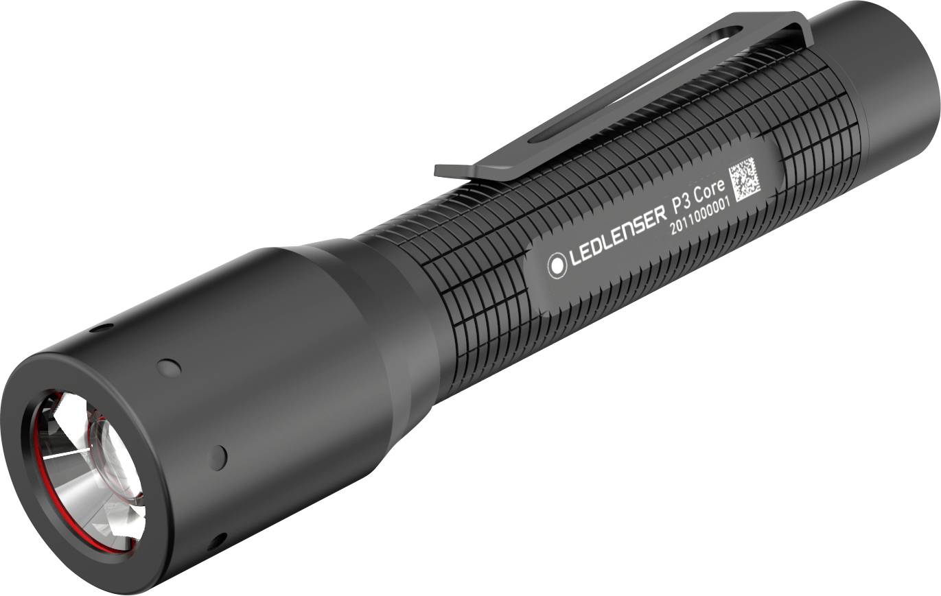 Ledlenser P3 Core LED Taschenlampe mit Gürtelclip batteriebetrieben 90 lm 6 h 42 g