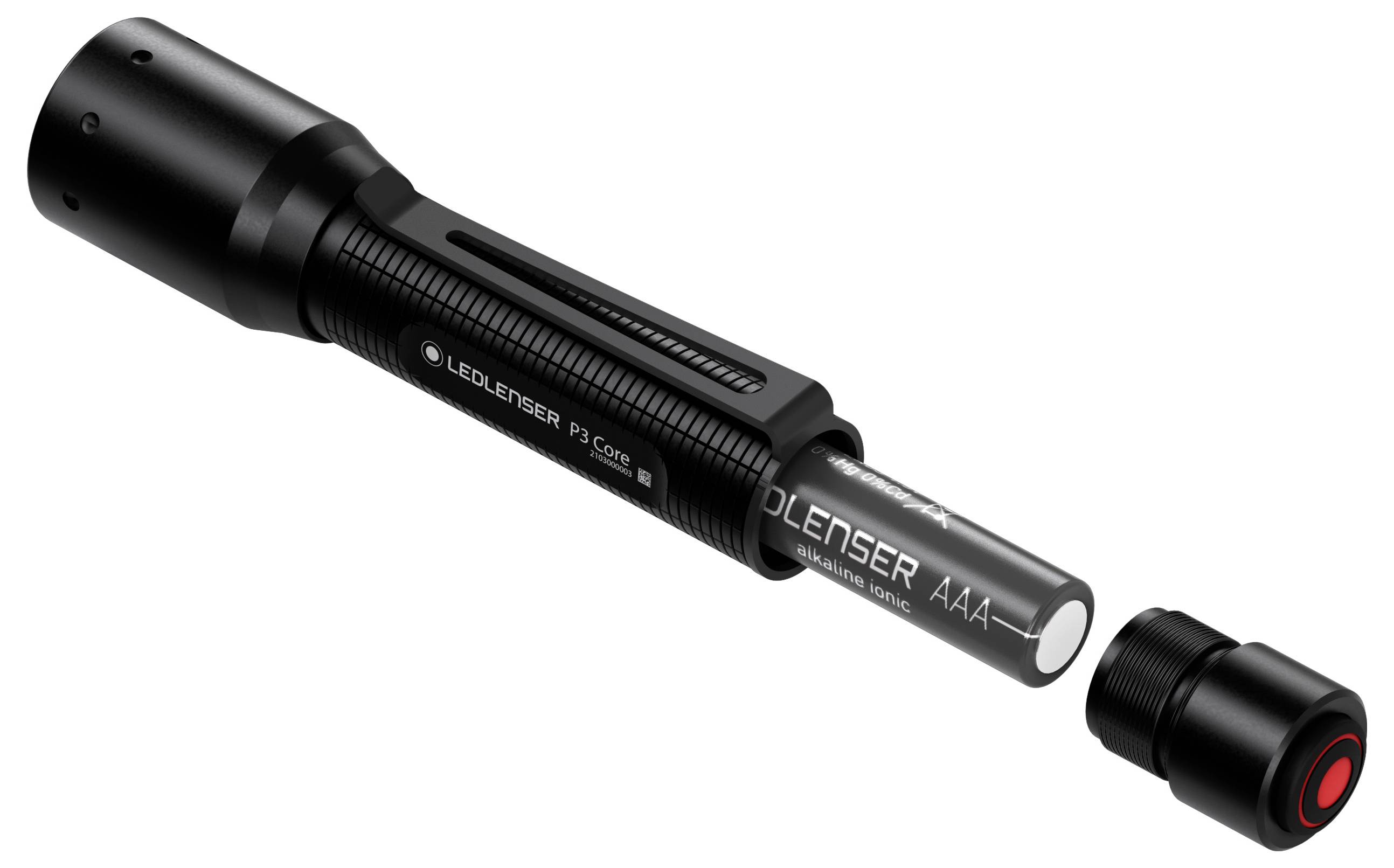 Ledlenser P3 Core LED Taschenlampe mit Gürtelclip batteriebetrieben 90 lm 6 h 42 g