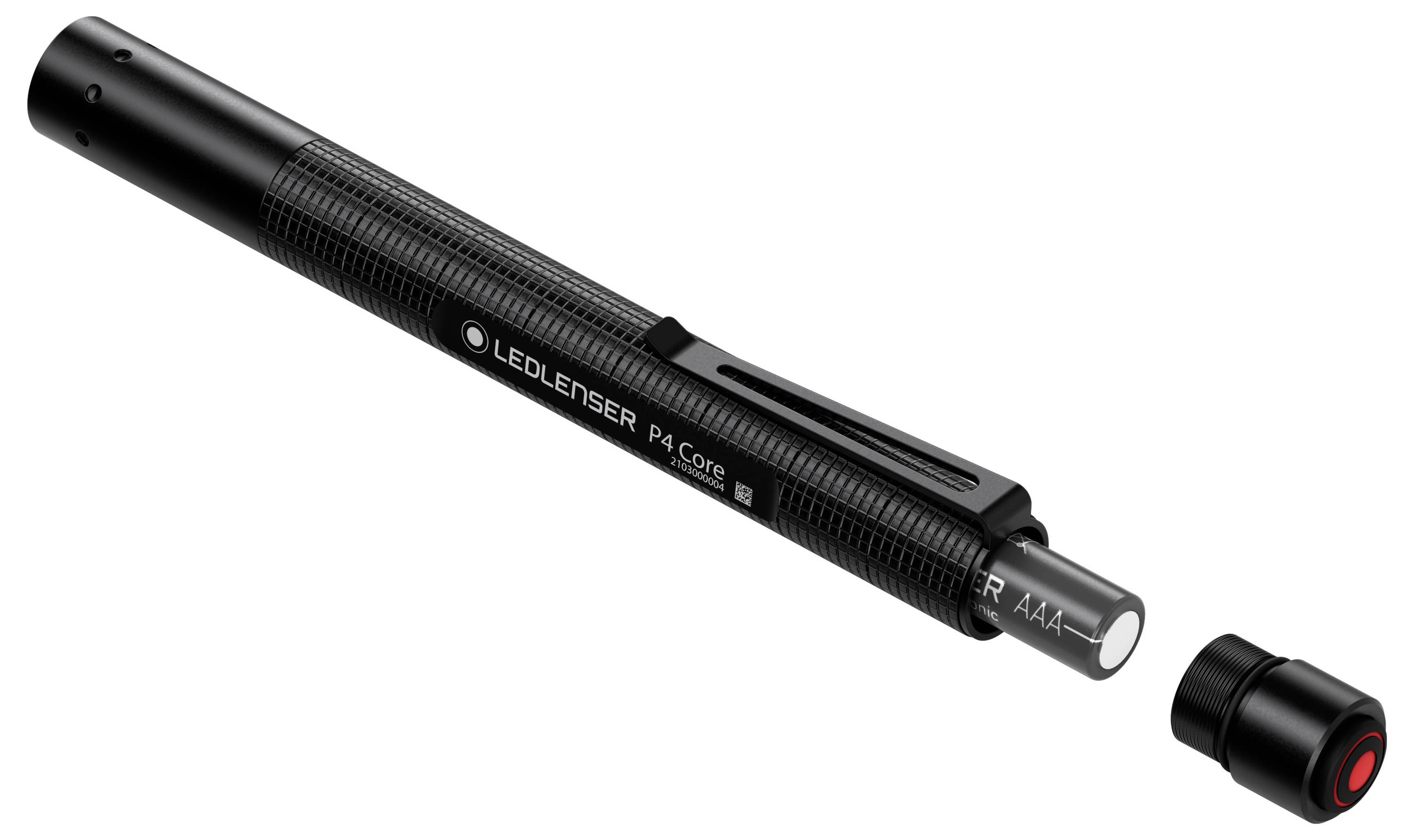 Ledlenser P4 Core LED Taschenlampe mit Gürtelclip batteriebetrieben 120 lm 20 h 58 g