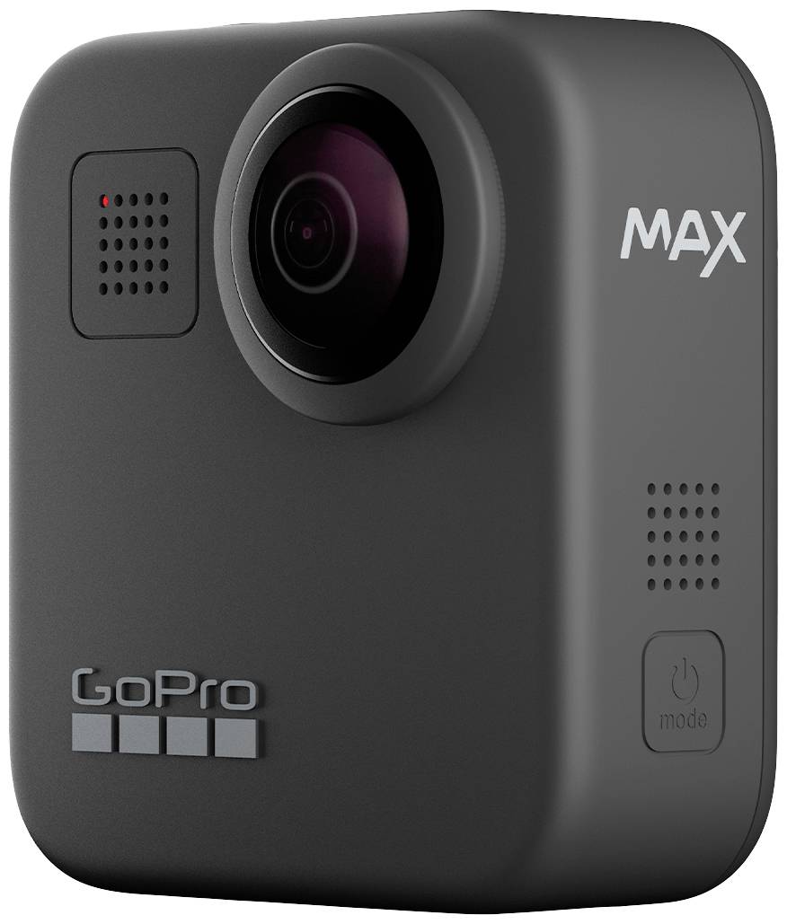 GoPro MAX 360° Action Cam 6K, Zeitlupe/Zeitraffer, WLAN, Wasserfest, Intervall-Aufnahme, Bluetooth, Bildstabilisierung, 360°, Touch-Screen, Spritzwa