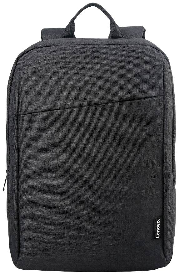 Schwarzer Laptop-Rucksack mit einfachem Design und zwei Reißverschlüssen, geeignet für den Transport von Technik und Zubehör.
