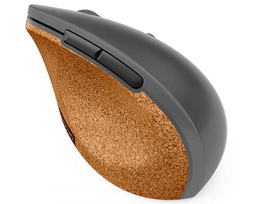 Lenovo Go Wireless Vertical Ergonomische Maus Kabellos Optisch Grau, Holz 6 Tasten 2400 dpi Ergonomisch
