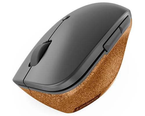 Lenovo Go Wireless Vertical Ergonomische Maus Kabellos Optisch Grau, Holz 6 Tasten 2400 dpi Ergonomisch