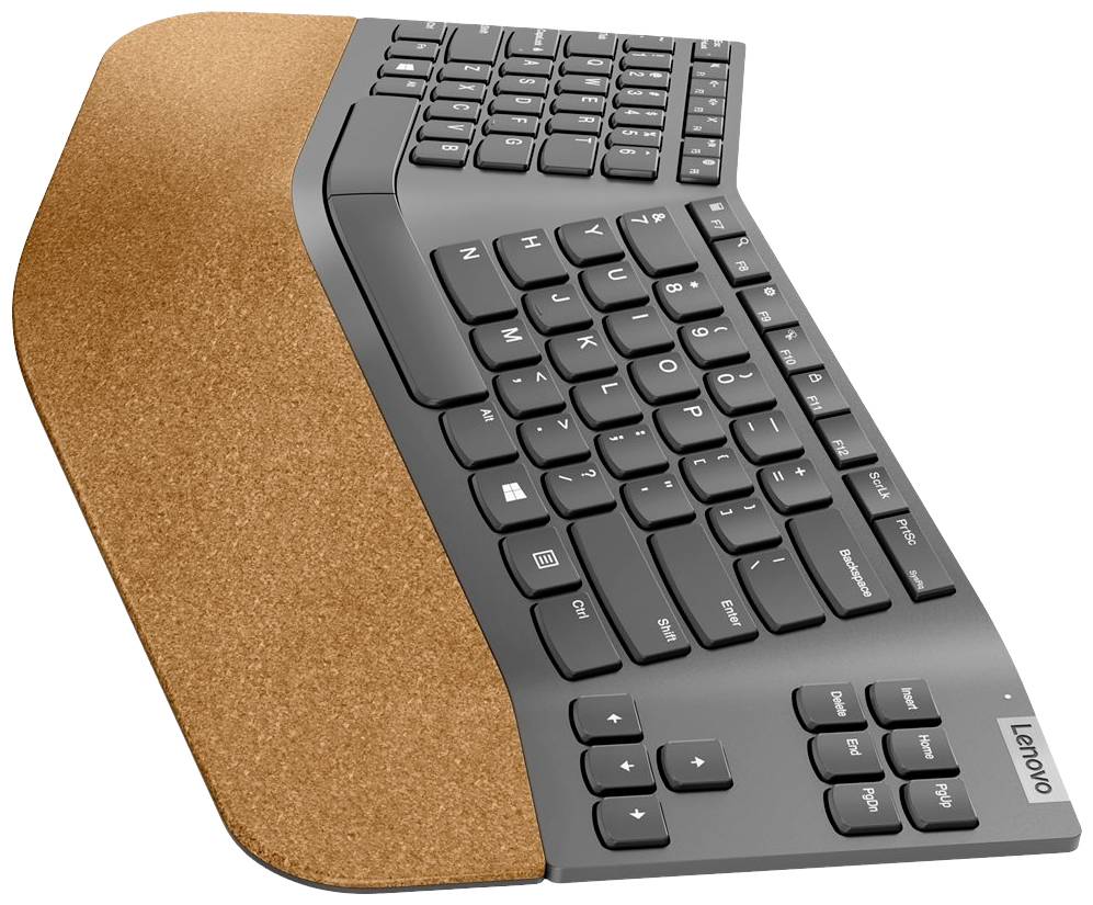 Lenovo Go Wireless Split Kabellos, Funk Tastatur Ergonomisch Deutsch, QWERTZ Grau