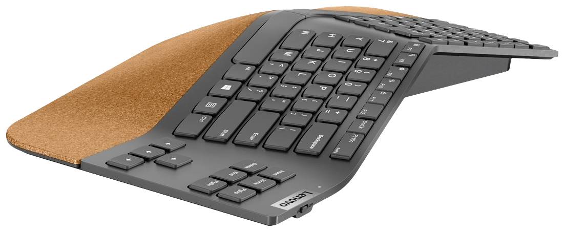 Lenovo Go Wireless Split Kabellos, Funk Tastatur Ergonomisch Deutsch, QWERTZ Grau