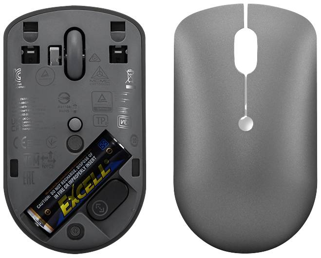 Lenovo 540 Maus Funk, Kabellos Optisch Grau 4 Tasten 2400 dpi