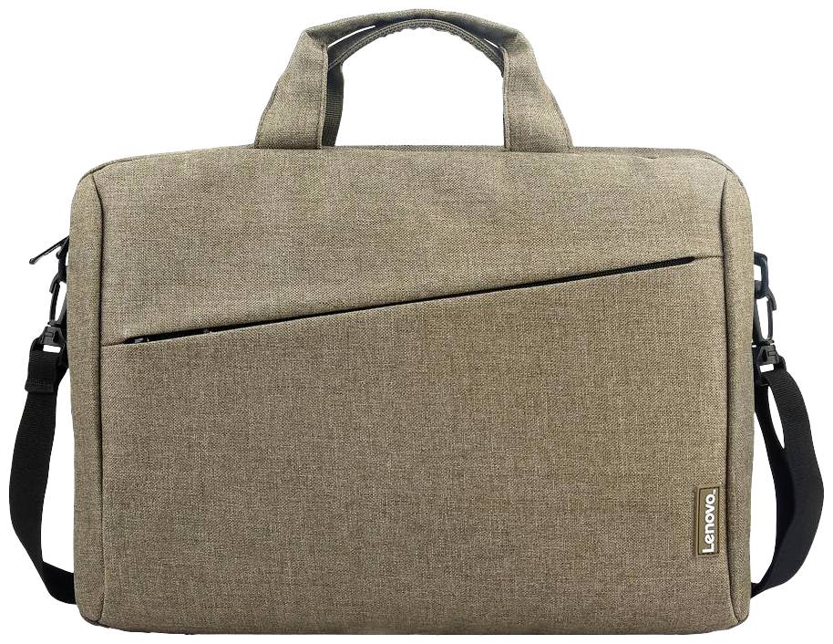 Eine braune Laptop-Tasche mit Tragegriff und verstellbarem Schultergurt, geeignet für den Transport elektronischer Geräte.