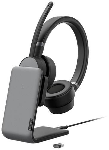 Lenovo Go Wireless On Ear Headset Bluetooth® Stereo Grau Noise Cancelling Lautstärkeregelung, Mikr