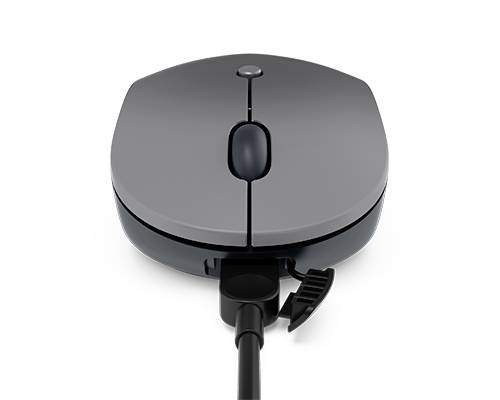 Lenovo Go USB-C Maus Kabellos, Funk Optisch Grau 5 Tasten 2400 dpi