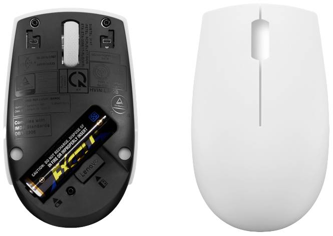 Lenovo 300 Wireless Compact Maus Kabellos Optisch Hellgrau 3 Tasten 1000 dpi