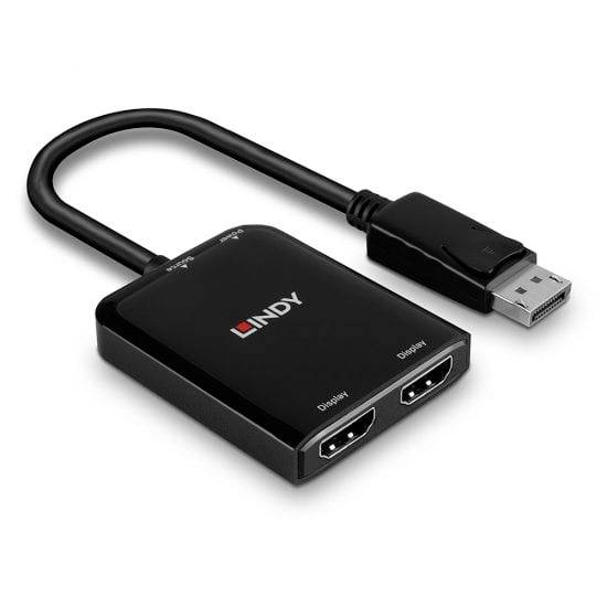 LINDY 38433 DisplayPort / HDMI Adapter [1x DisplayPort - 2x HDMI®] Schwarz 0 m
