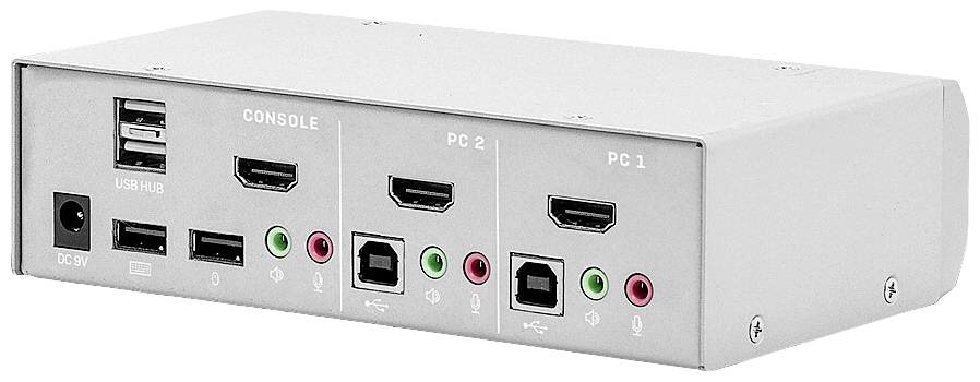 LINDY 2 Port KVM Switch, HDMI 4K60, USB 2.0 & Audio 2 Port KVM-Umschalter HDMI 3840 x 2160 Pixel