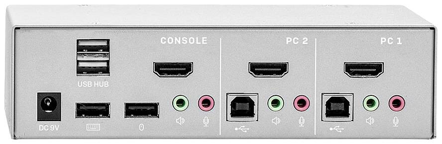 LINDY 2 Port KVM Switch, HDMI 4K60, USB 2.0 & Audio 2 Port KVM-Umschalter HDMI 3840 x 2160 Pixel