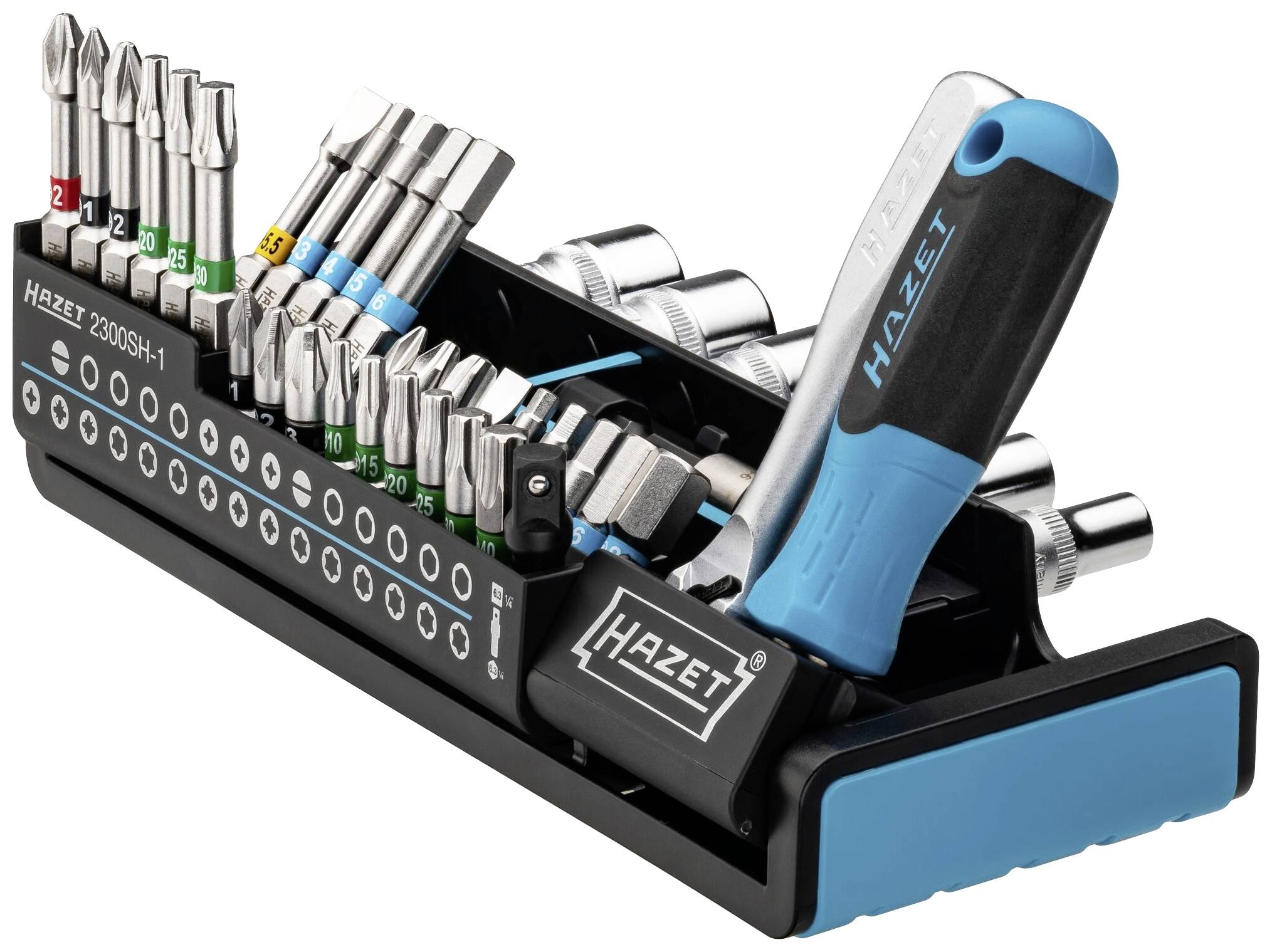Hazet SmartHolder 2300SH-1 Bit-Set 39teilig Schlitz, Kreuzschlitz Phillips, Kreuzschlitz Pozidriv, Innen-Sechskant, Innen-TORX