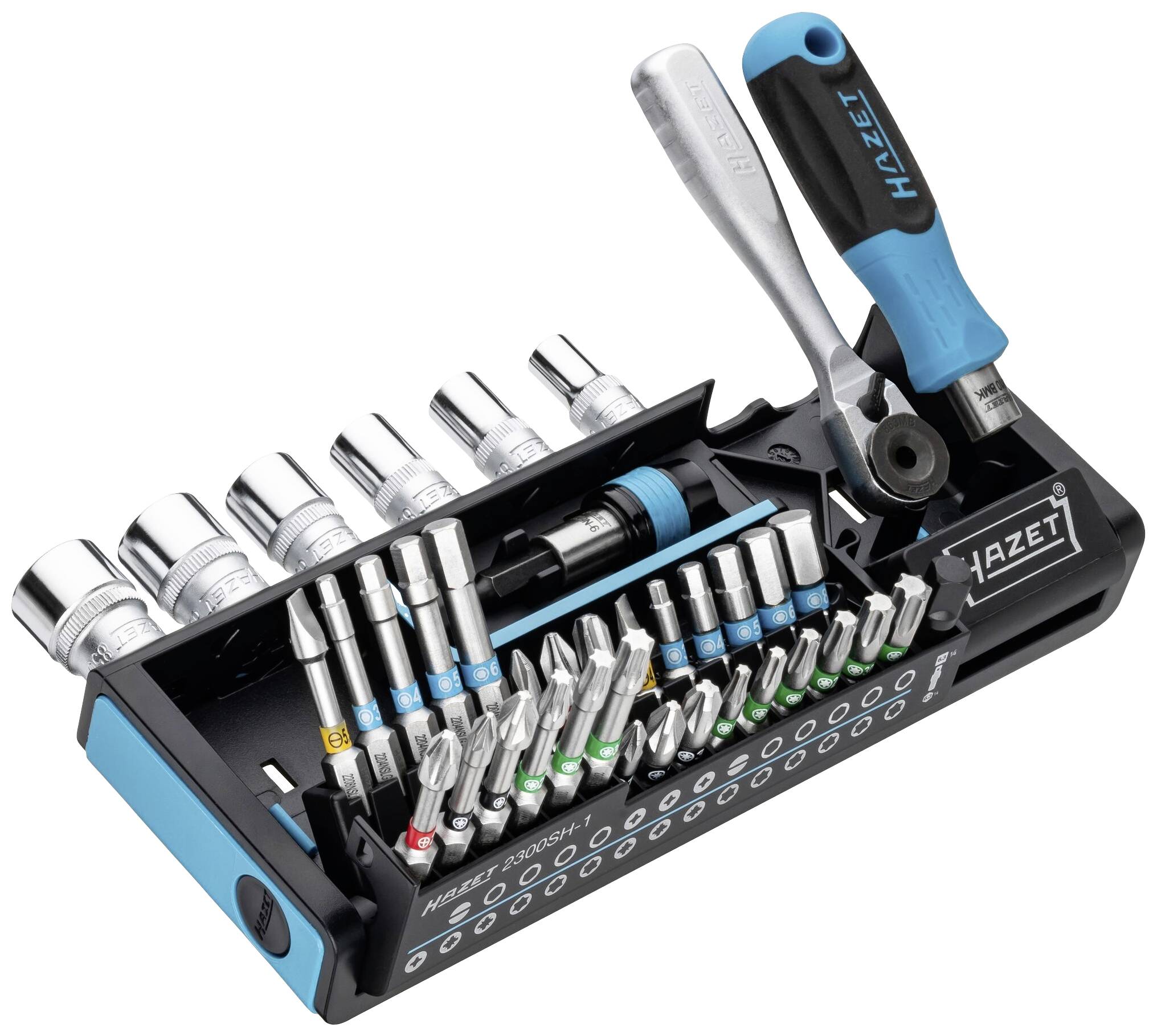 Hazet SmartHolder 2300SH-1 Bit-Set 39teilig Schlitz, Kreuzschlitz Phillips, Kreuzschlitz Pozidriv, Innen-Sechskant, Innen-TORX