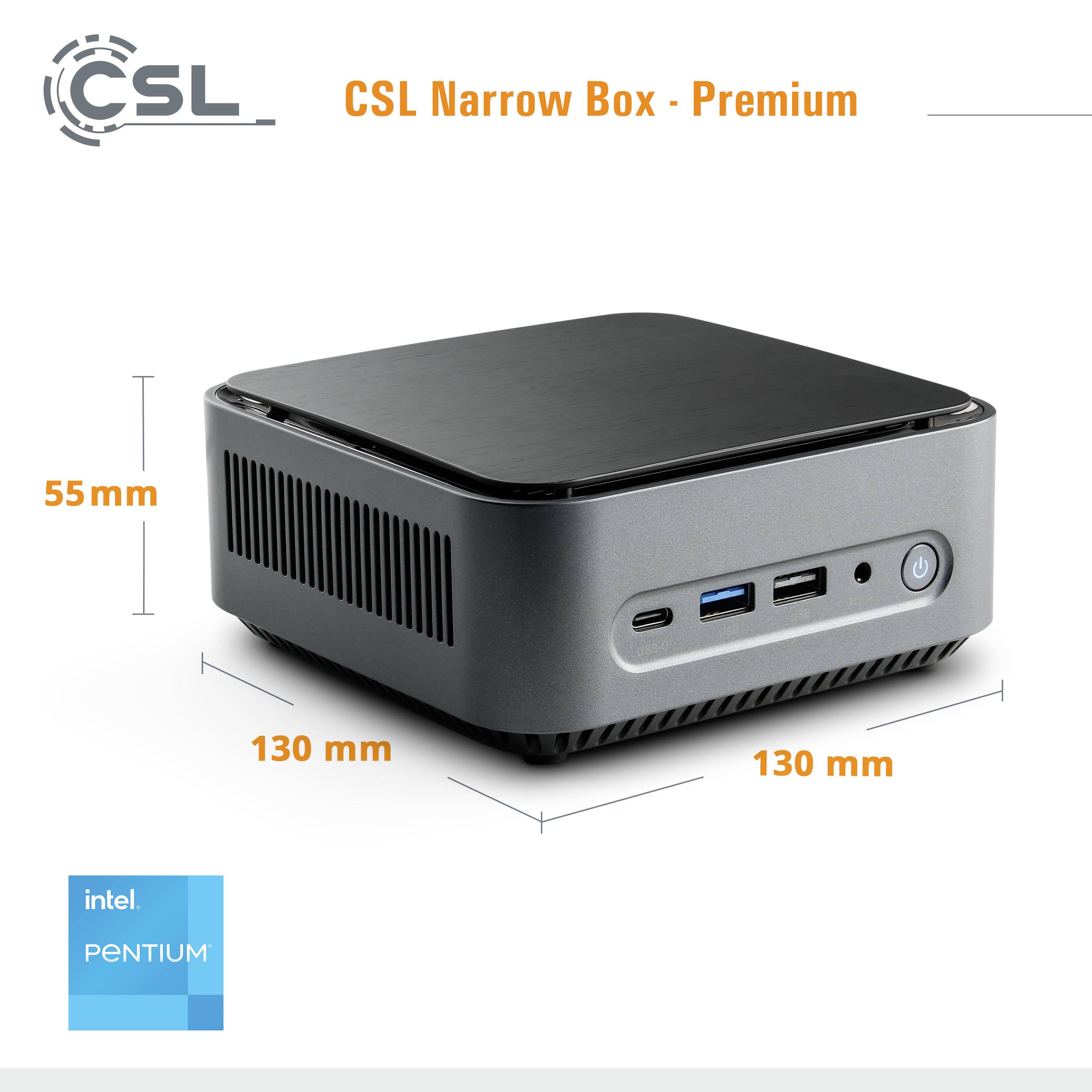 CSL Computer Mini PC Narrow Box Premium Intel® Pentium® Silver N6000 3.3 GHz 16 GB RAM 1 TB SSD Intel UHD Graphics Win 11 Home S-Modus 88553