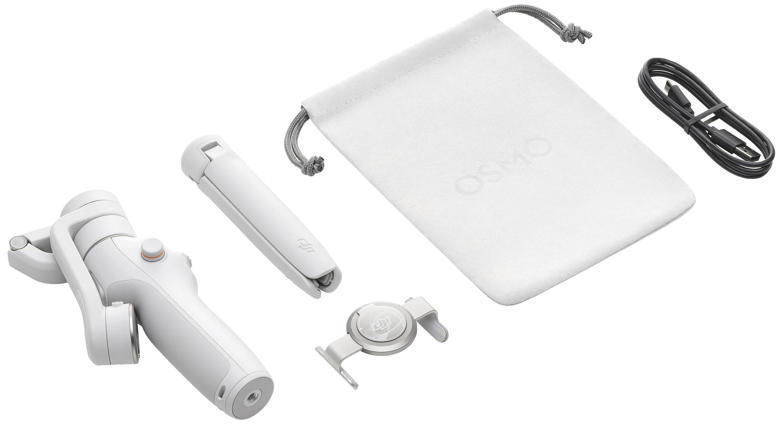 DJI Osmo Mobile 6 Gimbal elektrisch 1/4 Zoll Grau Bluetooth, inkl. Smartphonehalter, inkl. Tasche