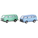 Minis by Lemke LC4347 N PKW Modell Volkswagen T3 2er Set Bus grün+blau (Metallic Serie)