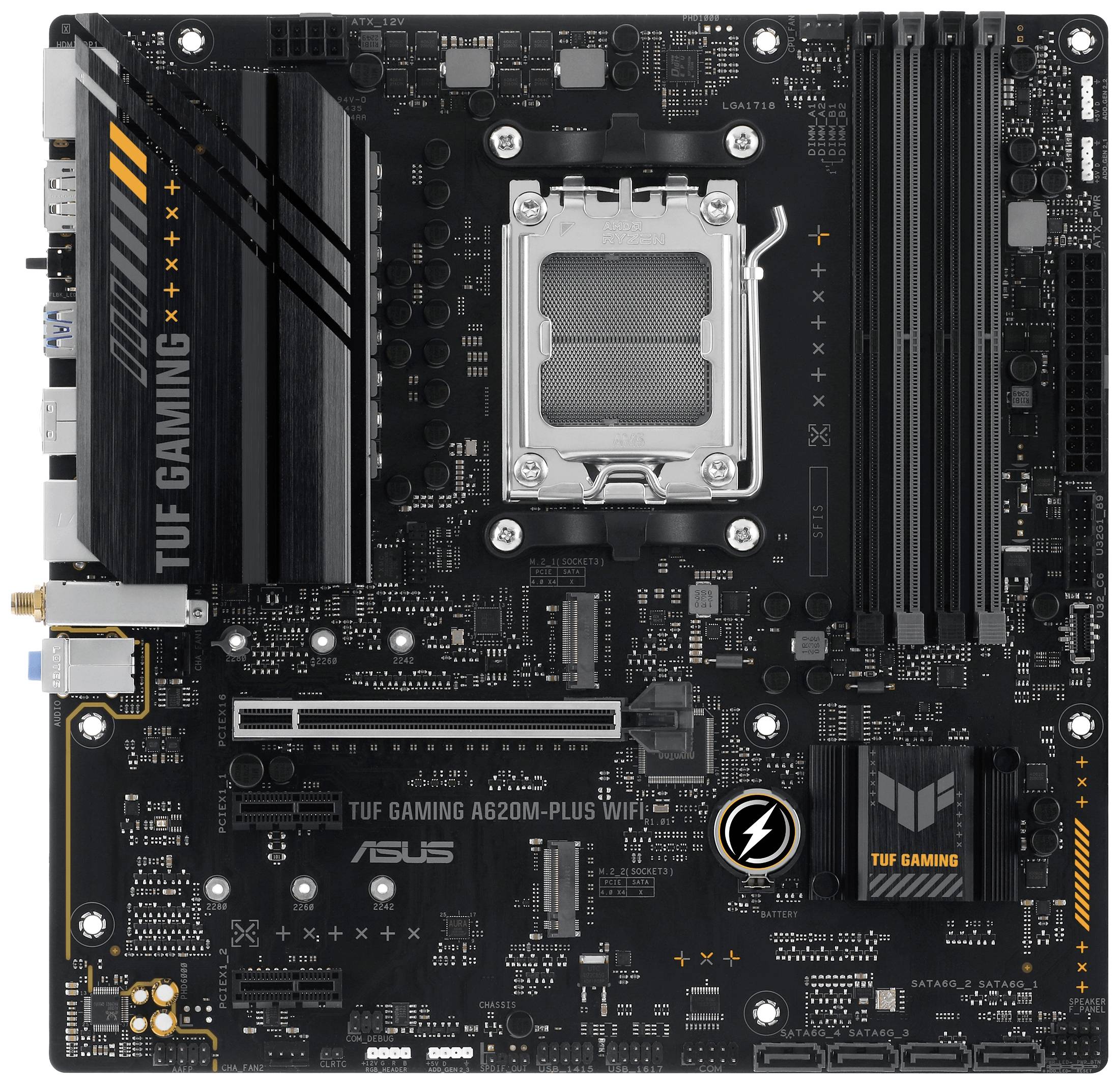 Asus TUF GAMING A620M-PLUS WIFI Mainboard Sockel (PC) AMD® AM5 Formfaktor (Details) Micro-ATX