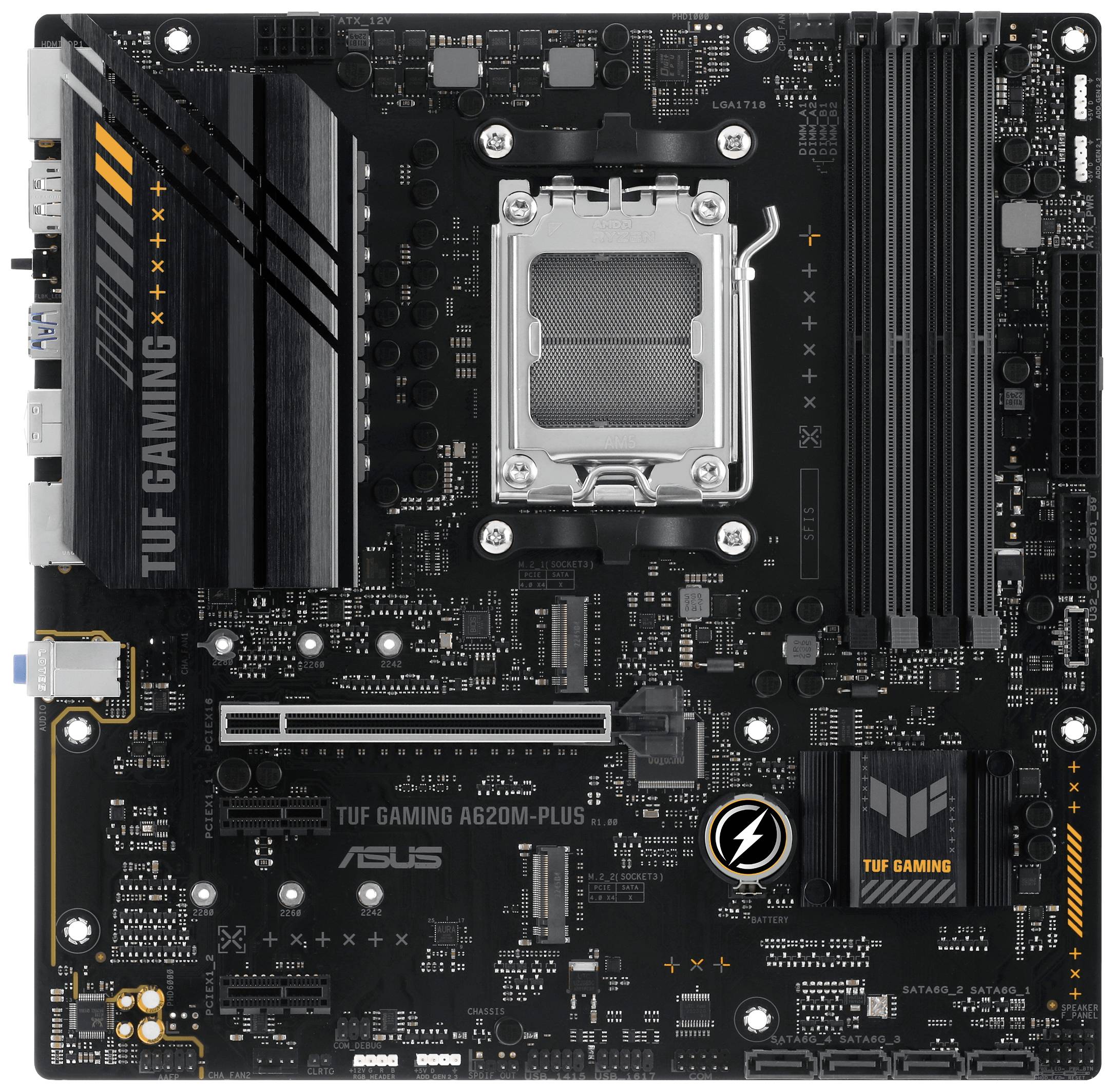 Asus TUF GAMING A620M-PLUS Mainboard Sockel (PC) AMD® AM5 Formfaktor (Details) Micro-ATX