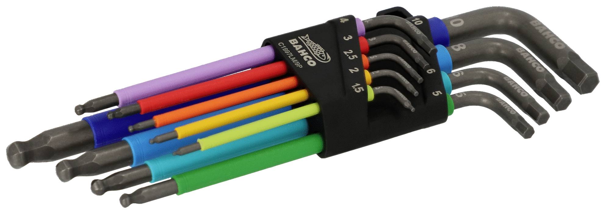 Bahco C1997LM/9P Innen-Sechskant Winkelschraubendreher-Set 1.5 mm, 2.0 mm, 2.5 mm, 3.0 mm, 4.0 mm, 5.0 mm, 6.0 mm, 8 mm, 10.0mm