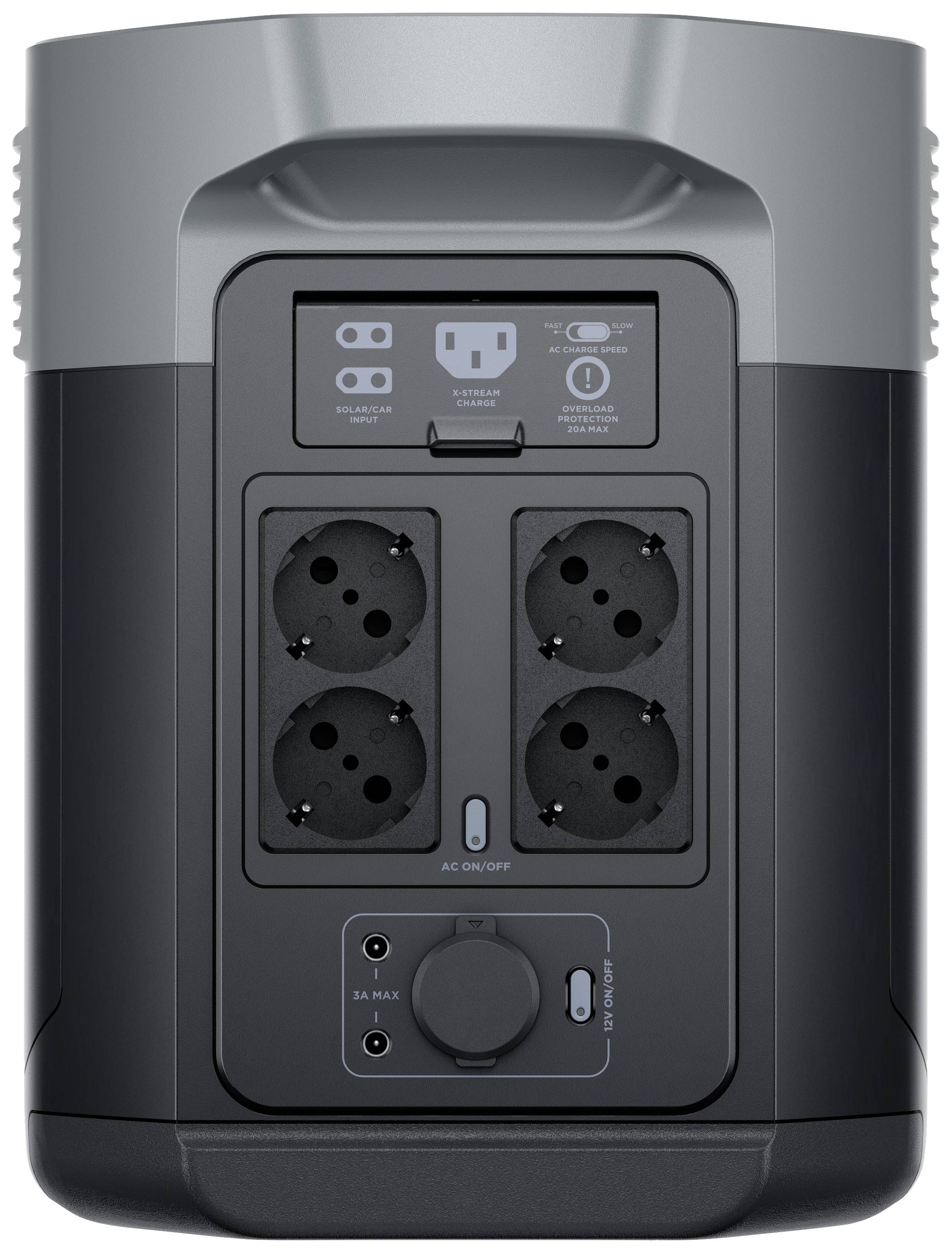 ECOFLOW Delta 2 Max Powerstation LiFePO 4 Schwarz mit Laderegler