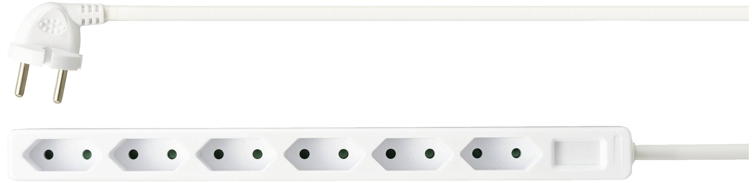 Sygonix SY-5775150 Steckdosenleiste 6fach Weiß Eurostecker 1St.