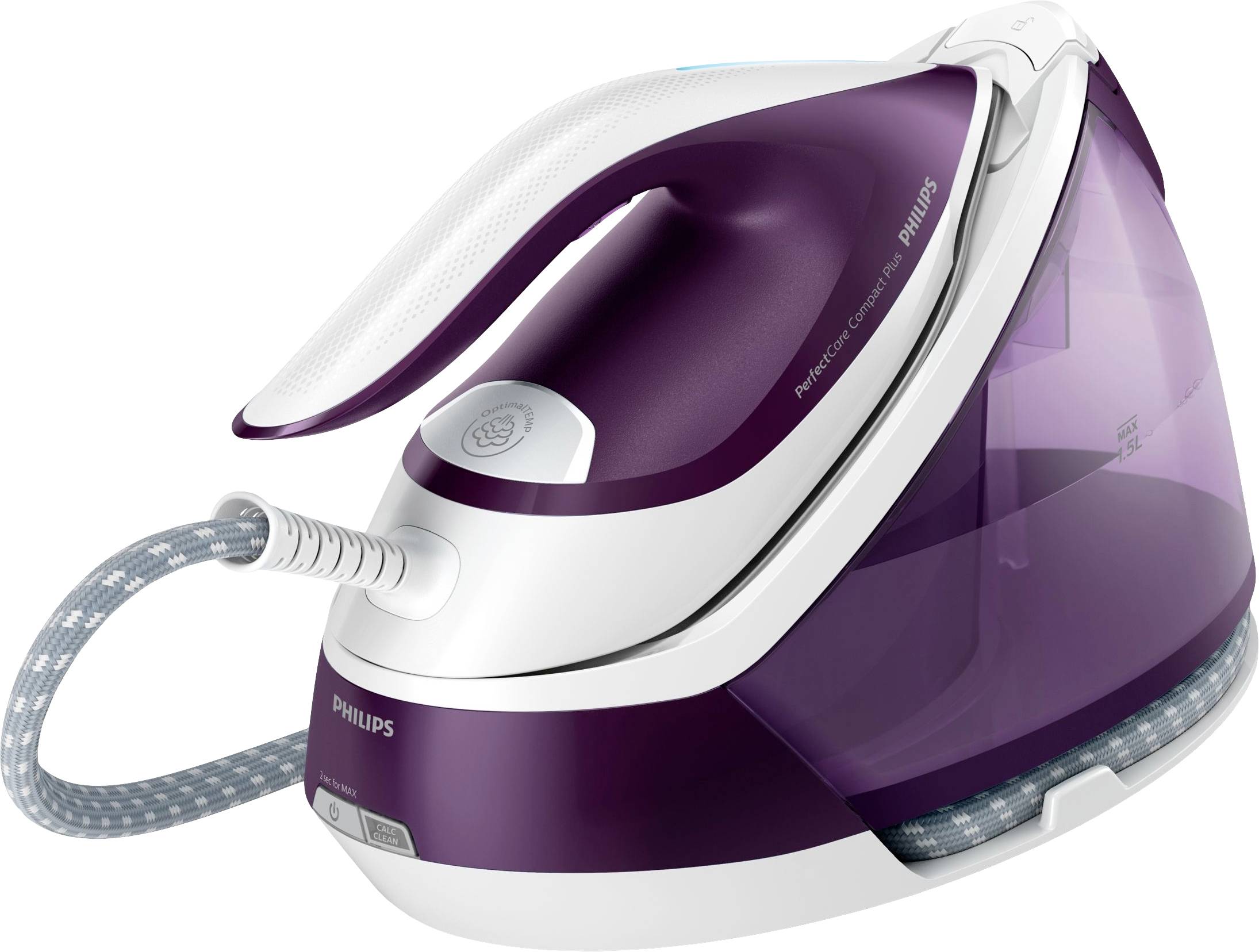Philips Home PerfectCare Compact Plus GC7933/30 Dampfbügelstation 2400 W Lila, Weiß