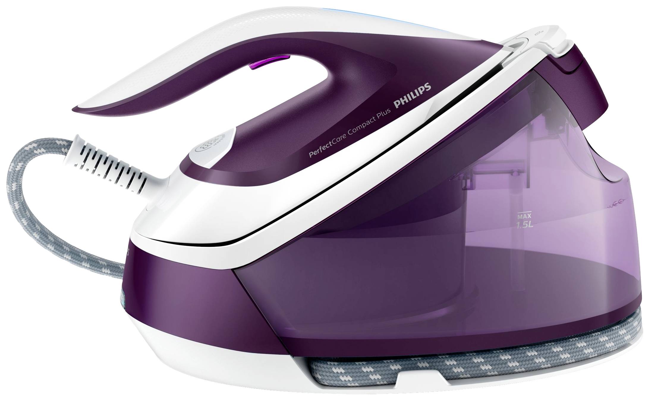 Philips Home PerfectCare Compact Plus GC7933/30 Dampfbügelstation 2400 W Lila, Weiß