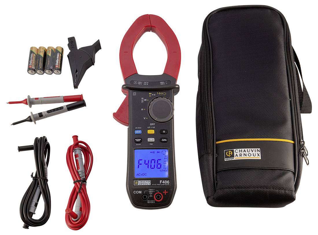 Chauvin Arnoux F406 Stromzange digital Spritzwassergeschützt (IP54) CAT III 1500 V, CAT IV 1000 V Anzeige (Counts): 10000