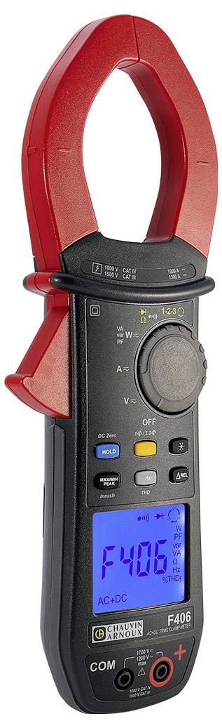 Chauvin Arnoux F406 Stromzange digital Spritzwassergeschützt (IP54) CAT III 1500 V, CAT IV 1000V Anzeige (Counts): 10000