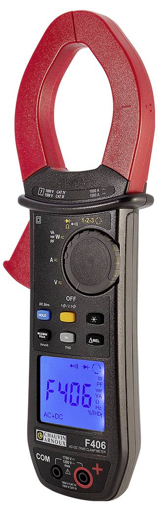 Chauvin Arnoux F406 Stromzange digital Spritzwassergeschützt (IP54) CAT III 1500 V, CAT IV 1000V Anzeige (Counts): 10000