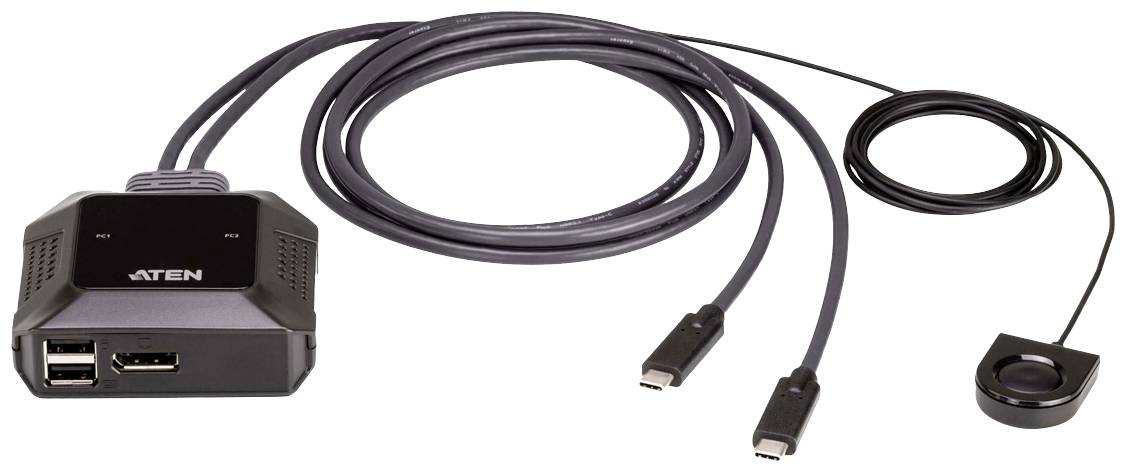 ATEN US3312 2-Port USB-C 4K DisplayPort KVM-Umschalter 4096 x 2160 Pixel
