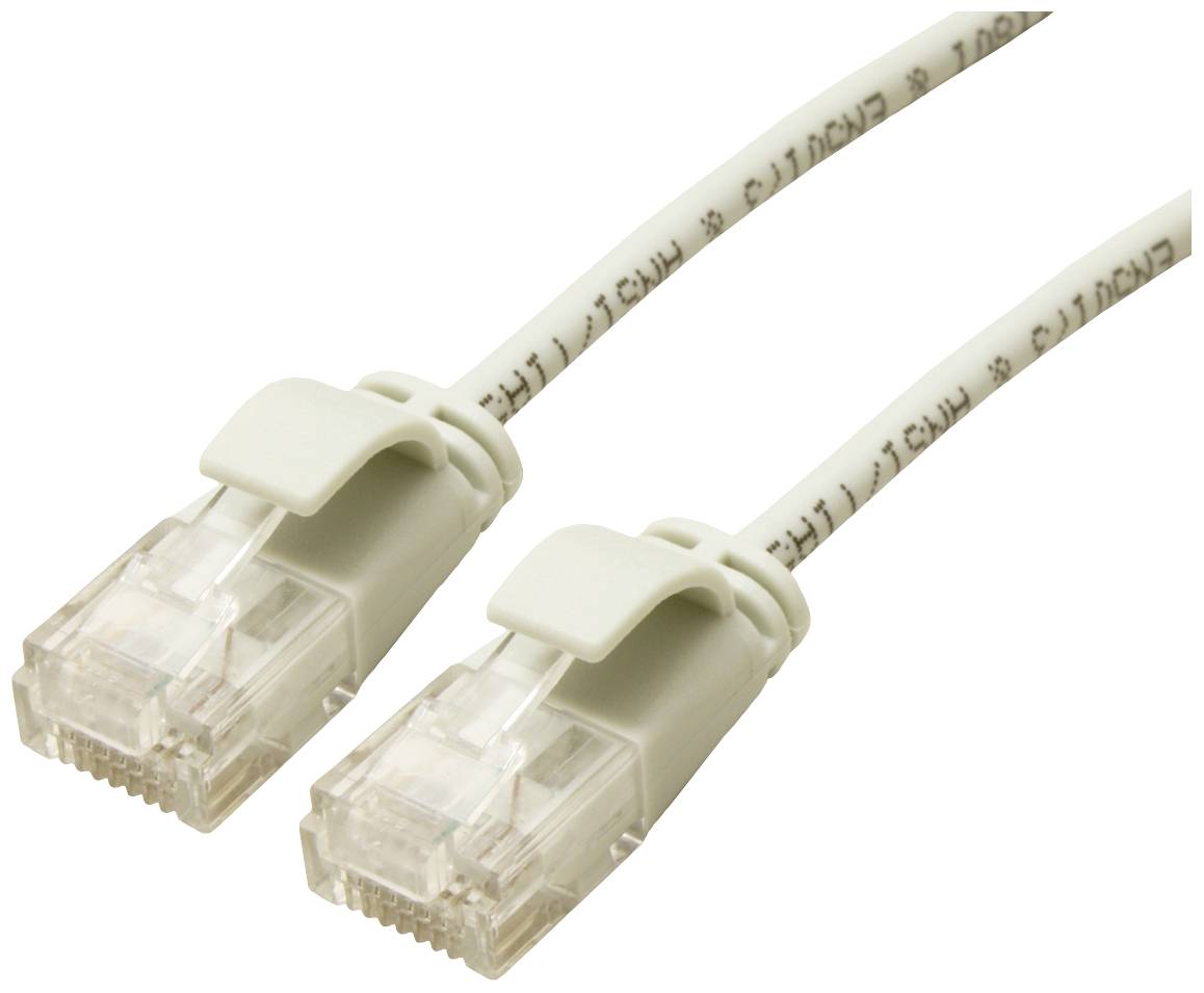 Netzwerkkabel mit zwei RJ45-Steckern, geeignet für die Verbindung von Geräten in einem LAN-Netzwerk.
