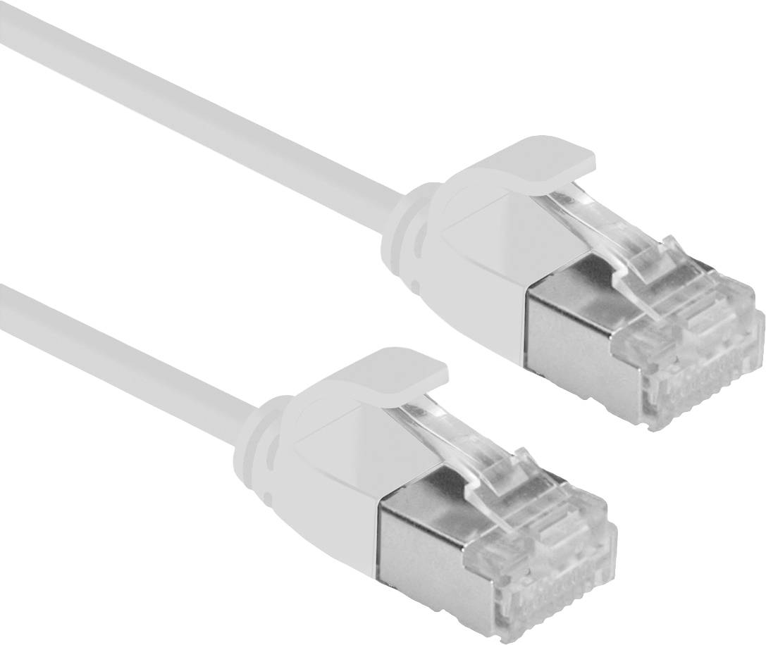 Netzwerkkabel mit zwei RJ-45-Steckern zur Verbindung von Computern mit Netzwerkgeräten wie Routern oder Switches.