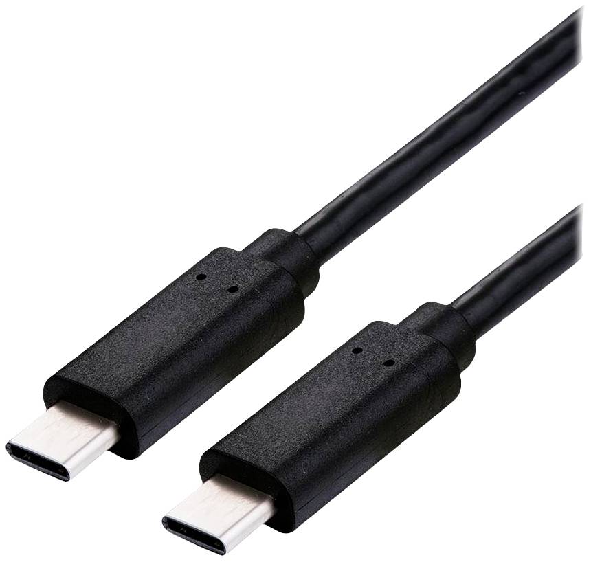 Zwei schwarze USB-C-Kabel nebeneinander für Datenübertragung und Laden, zeigt die Anschlussenden in Nahaufnahme.