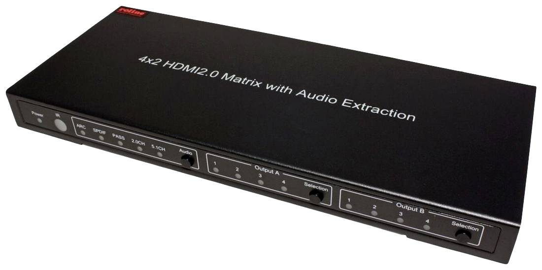 Roline 14.01.3579 4x2 Port HDMI-Matrix-Switch HDMI Fernbedienung 3840 x 2160 Pixel