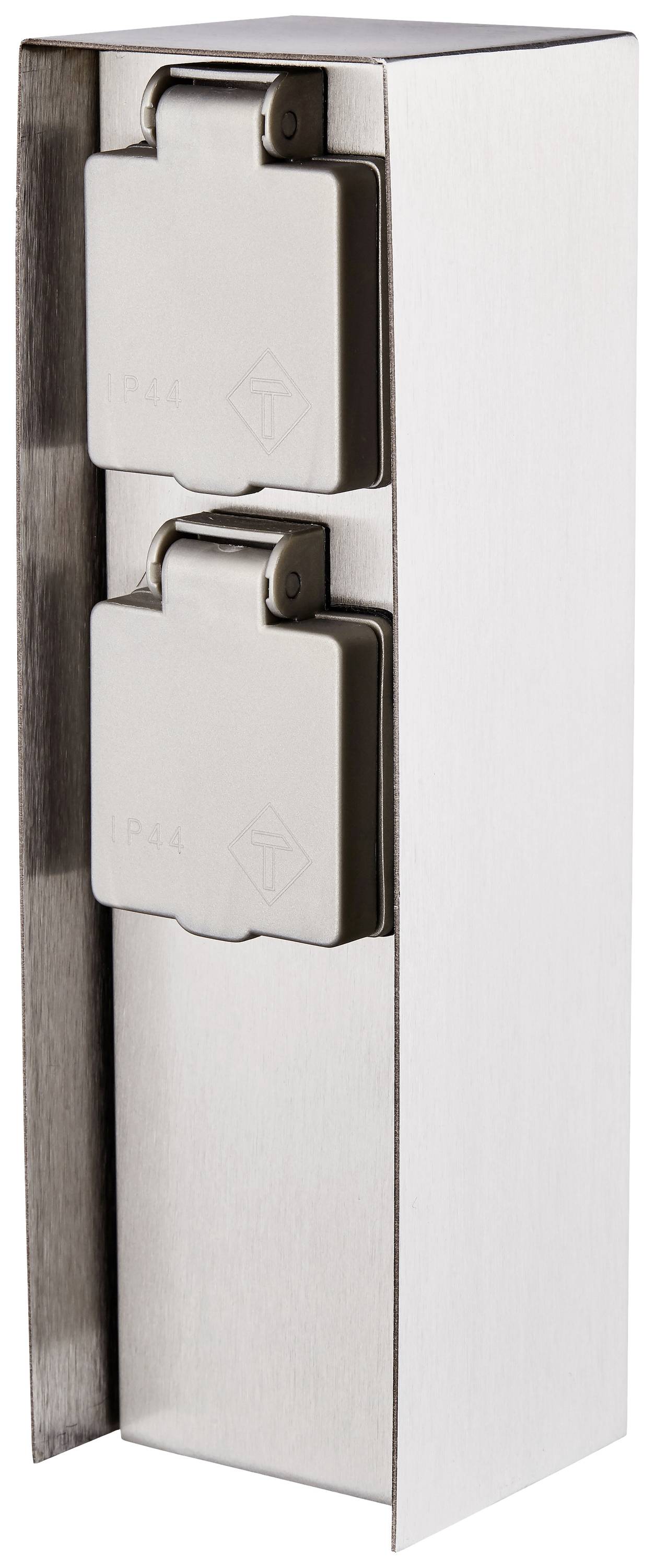 BOLD 10043 Gartensteckdose 2fach Edelstahl ohne Kabel