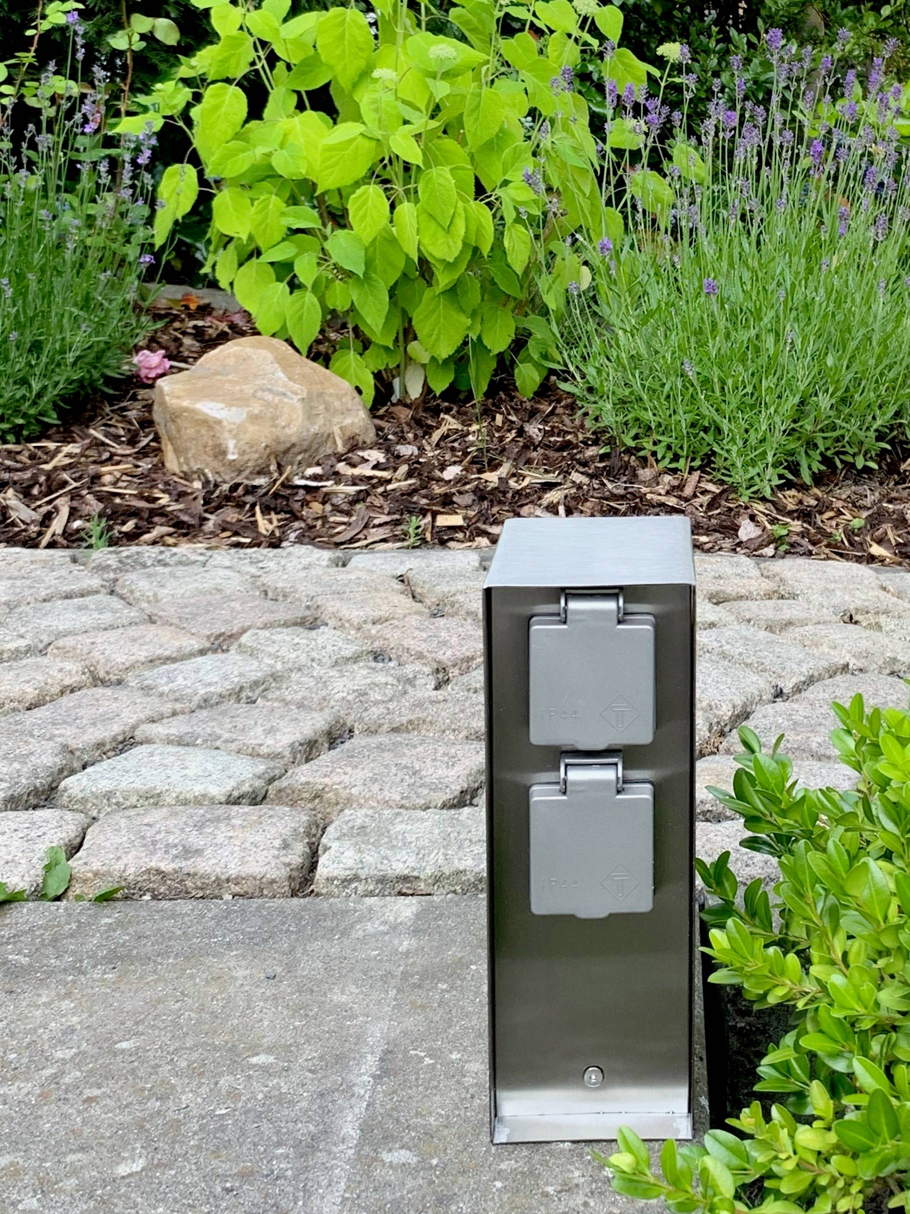 BOLD 10037 Gartensteckdose 4fach Edelstahl ohne Kabel