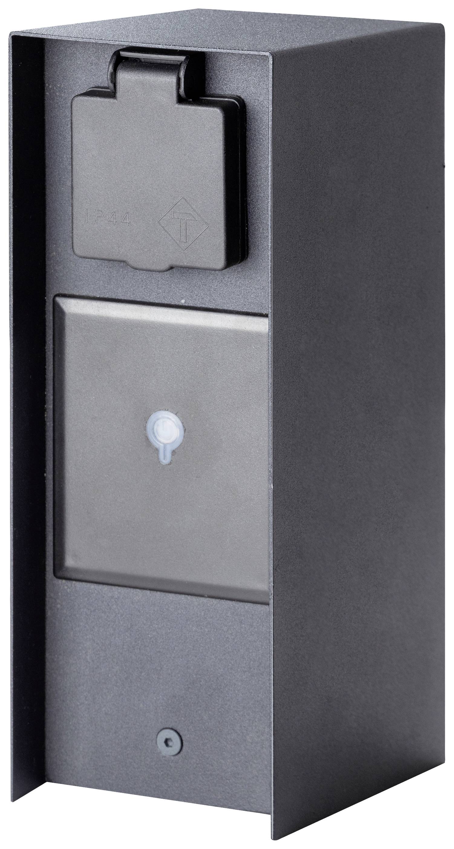 BOLD 10426 Gartensteckdose 3fach Anthrazit ohne Kabel, mit Schalter, mit Timer, per App steuerbar, programmierbar