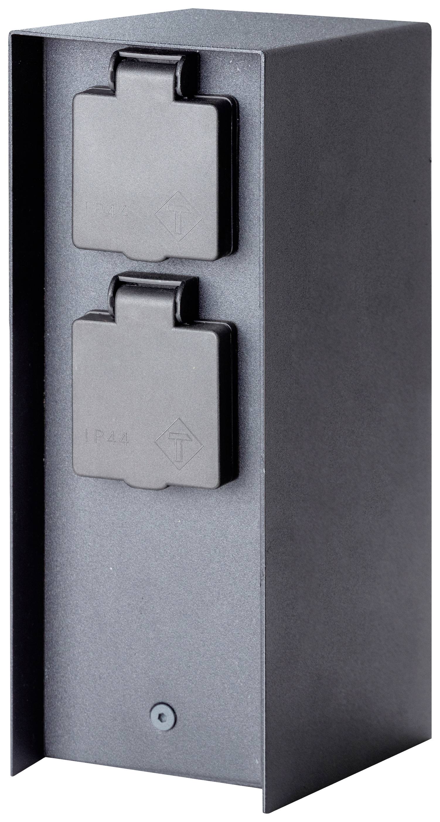 BOLD 10426 Gartensteckdose 3fach Anthrazit ohne Kabel, mit Schalter, mit Timer, per App steuerbar, programmierbar