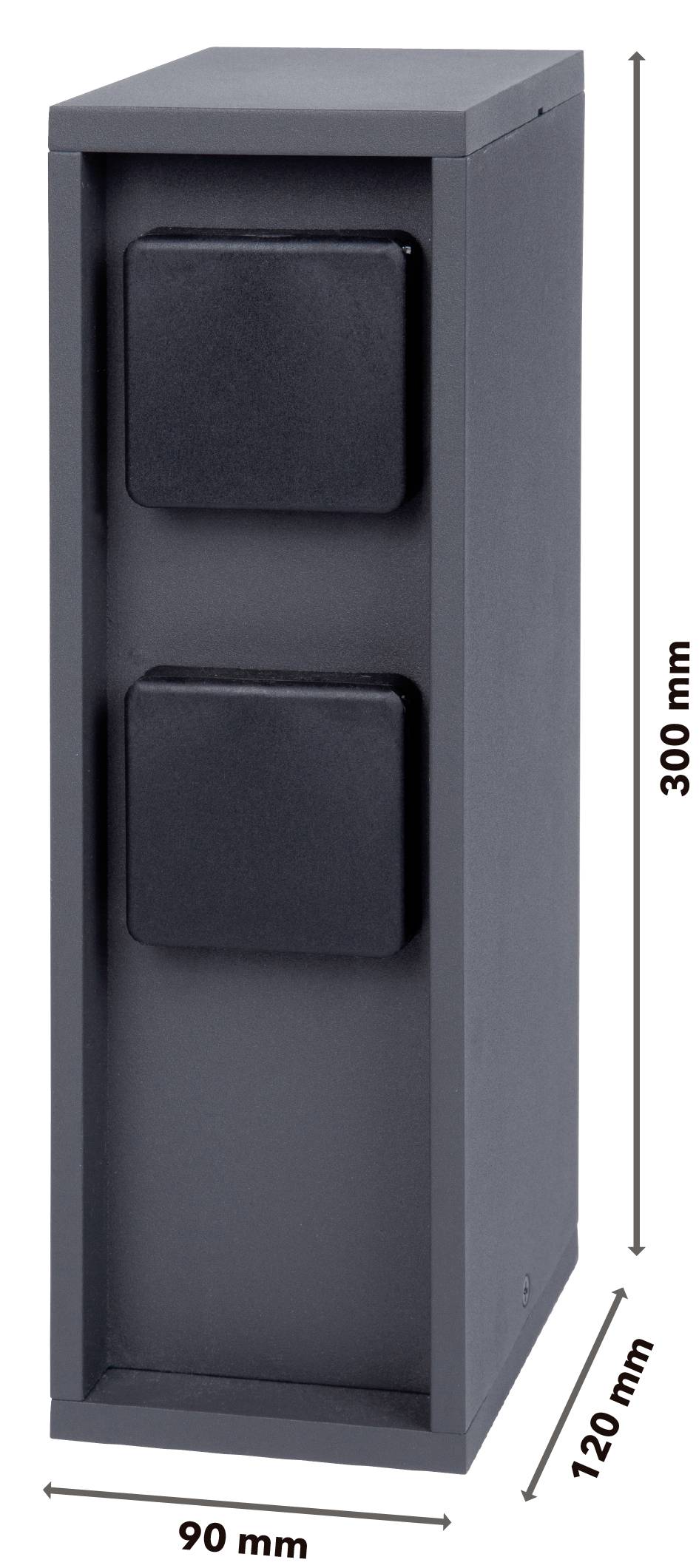 BOLD 10616 Gartensteckdose 4fach Anthrazit ohne Kabel