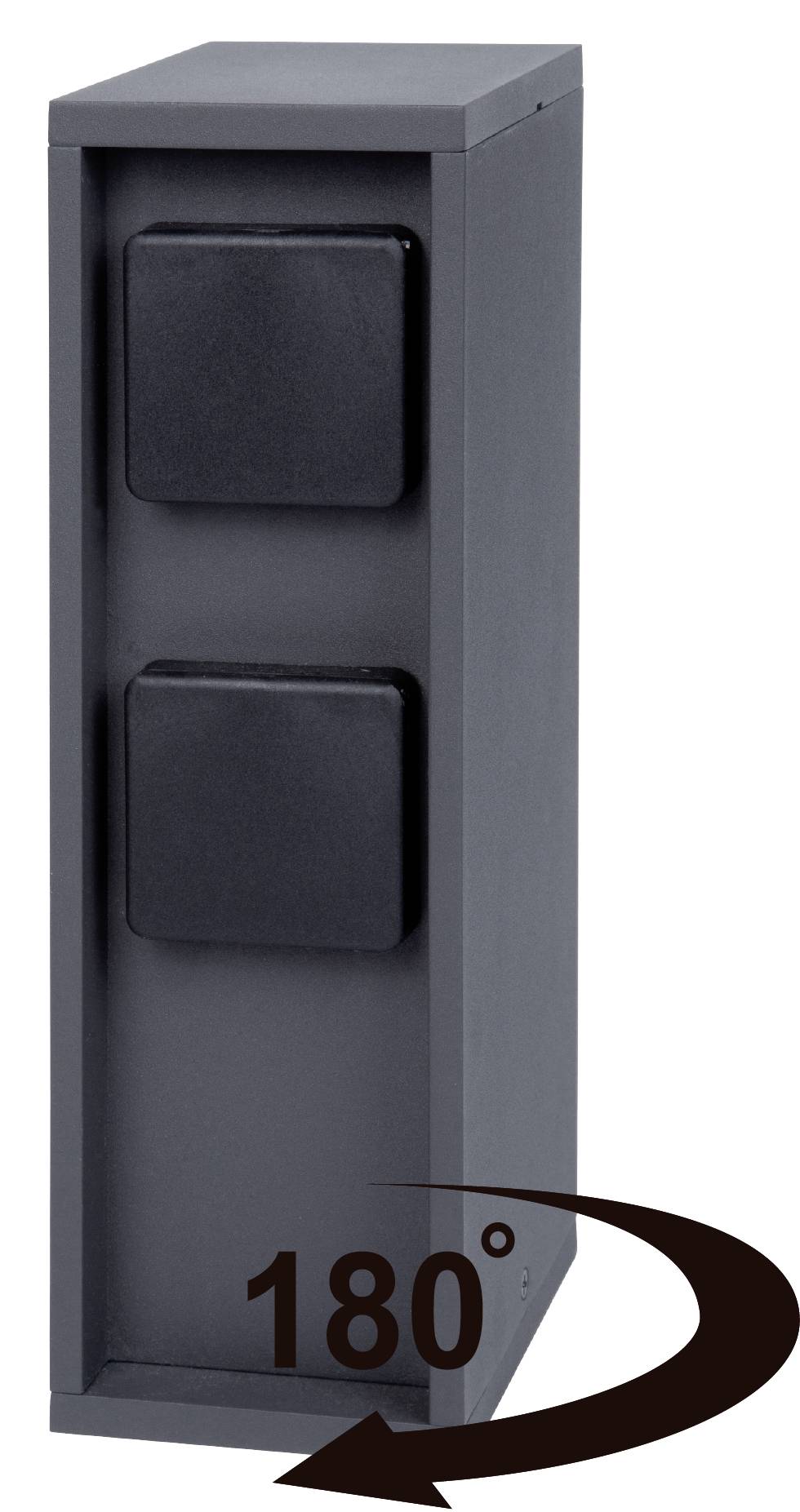 BOLD 10616 Gartensteckdose 4fach Anthrazit ohne Kabel