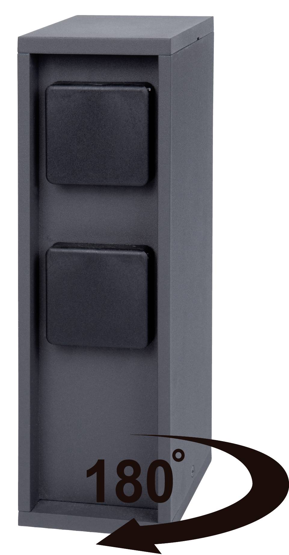 BOLD 10618 Gartensteckdose 3fach Anthrazit ohne Kabel