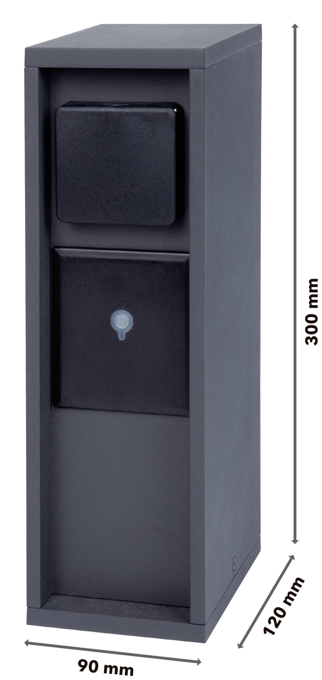 BOLD 10620 Gartensteckdose 3fach Anthrazit ohne Kabel, mit Schalter, mit Timer, per App steuerbar, programmierbar