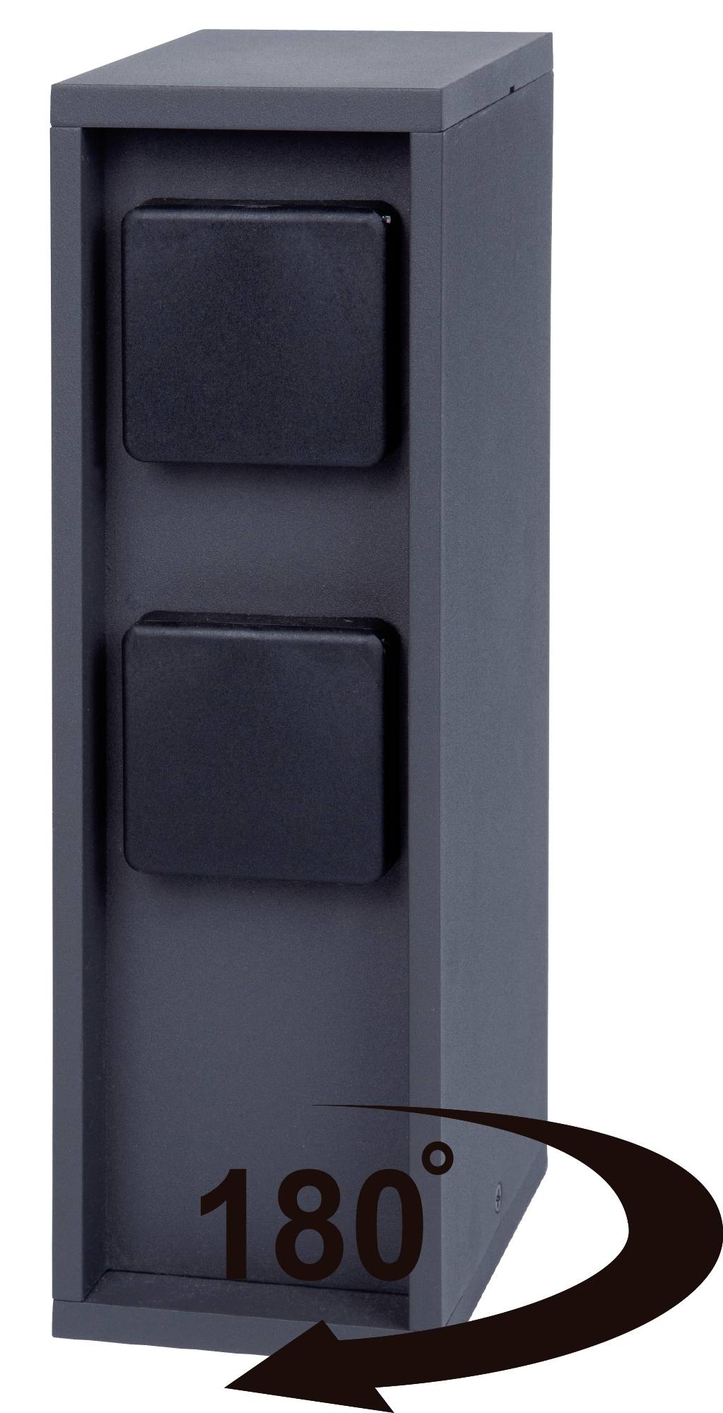 BOLD 10620 Gartensteckdose 3fach Anthrazit ohne Kabel, mit Schalter, mit Timer, per App steuerbar, programmierbar