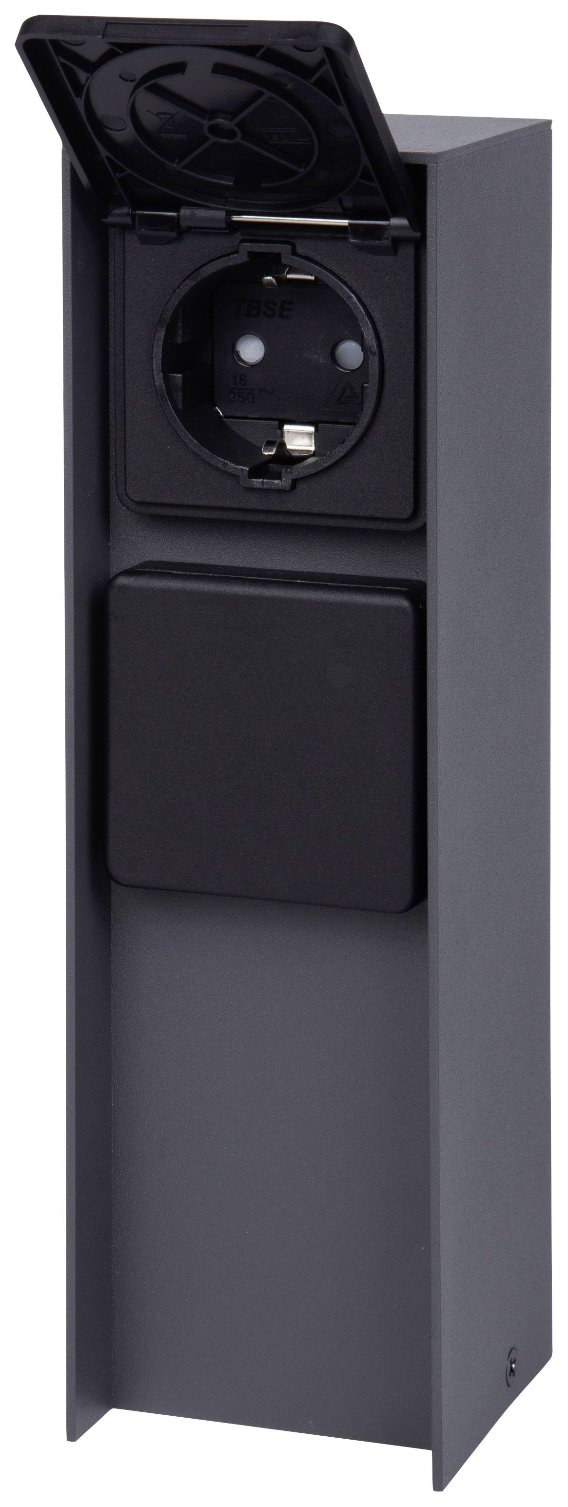 BOLD 11022 Gartensteckdose 2fach Anthrazit ohne Kabel